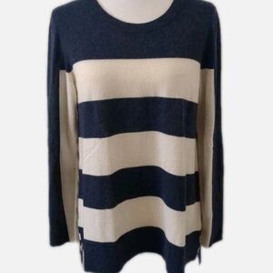 Akris Punto blue and white striped wool sweater size 12